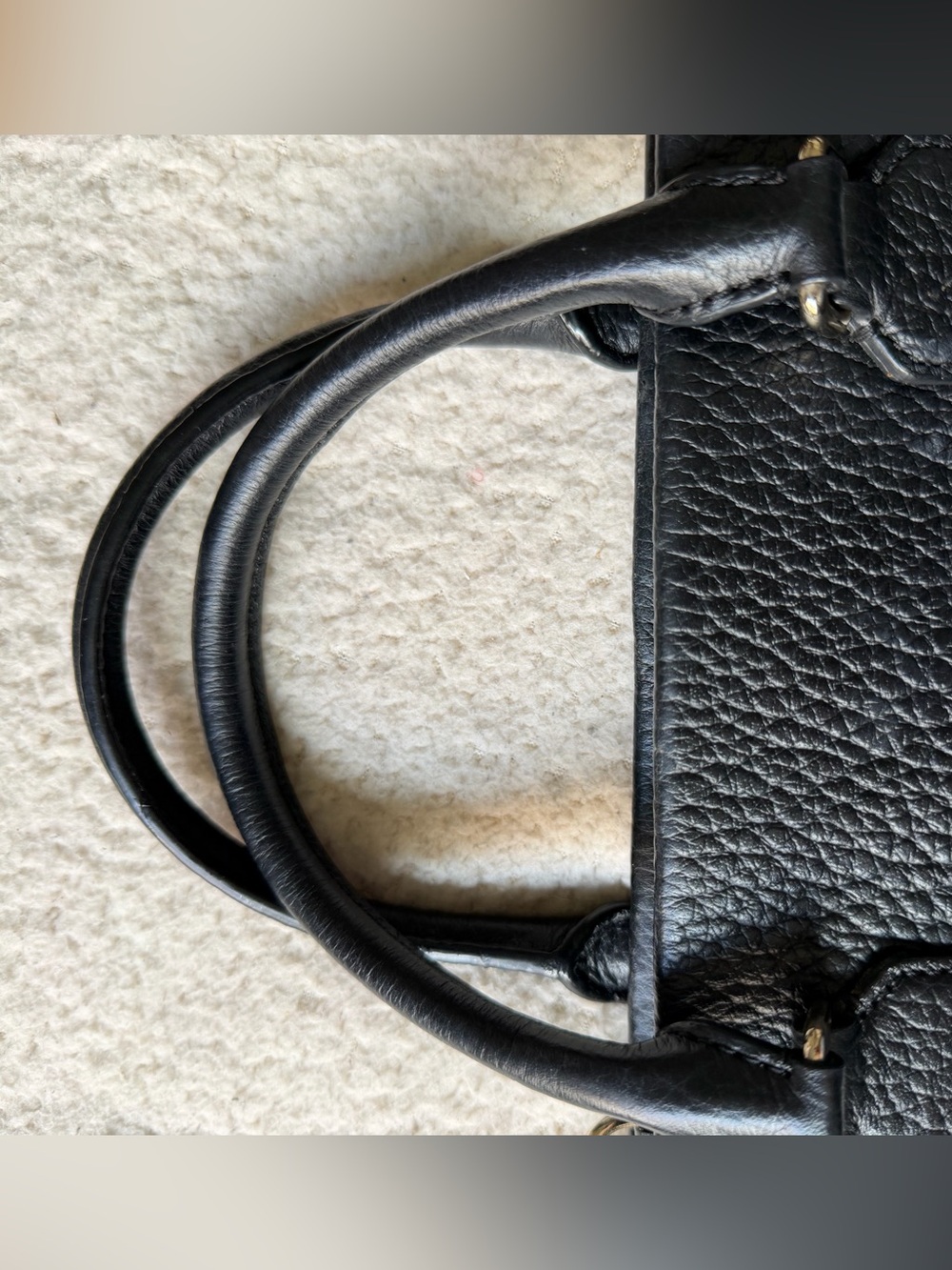 kate spade Black Pebbled Leather Satchel with Gold Hardware - Picture 10 of 14
